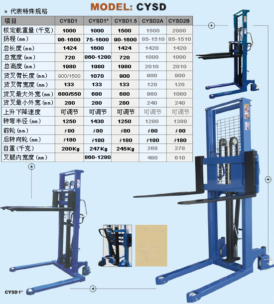 CYSD 手動液壓堆垛機