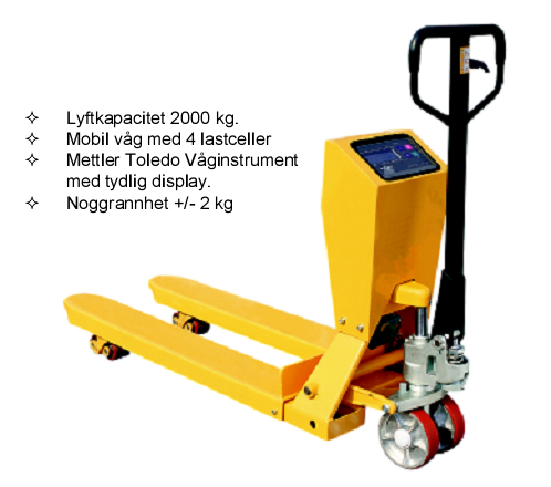 瑞典Swedmach Weighing Hand Pallet Truck PWC20