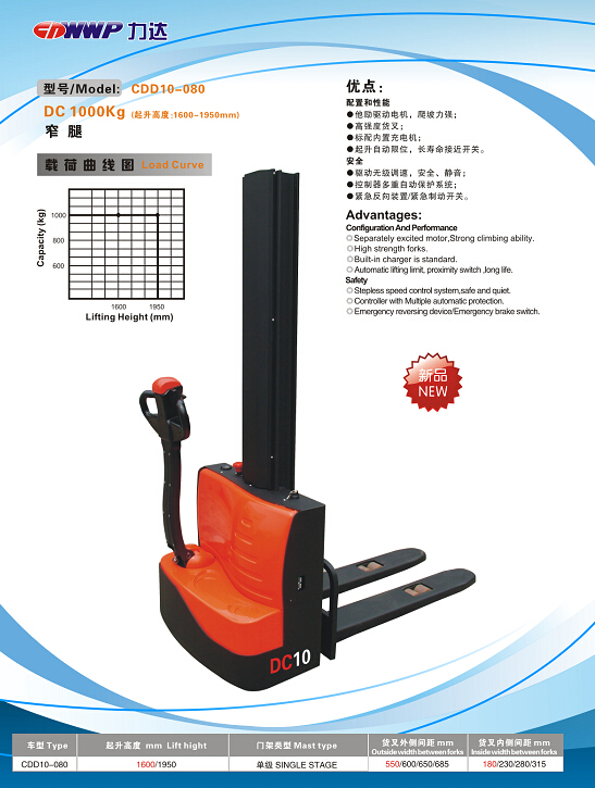 力達(dá)全電動堆垛車(CDD10-080)